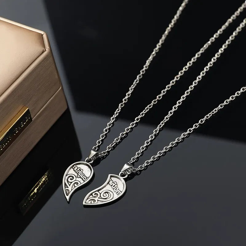 2pcs Antique Silver-plated Necklace Fashionable Mother Beautiful