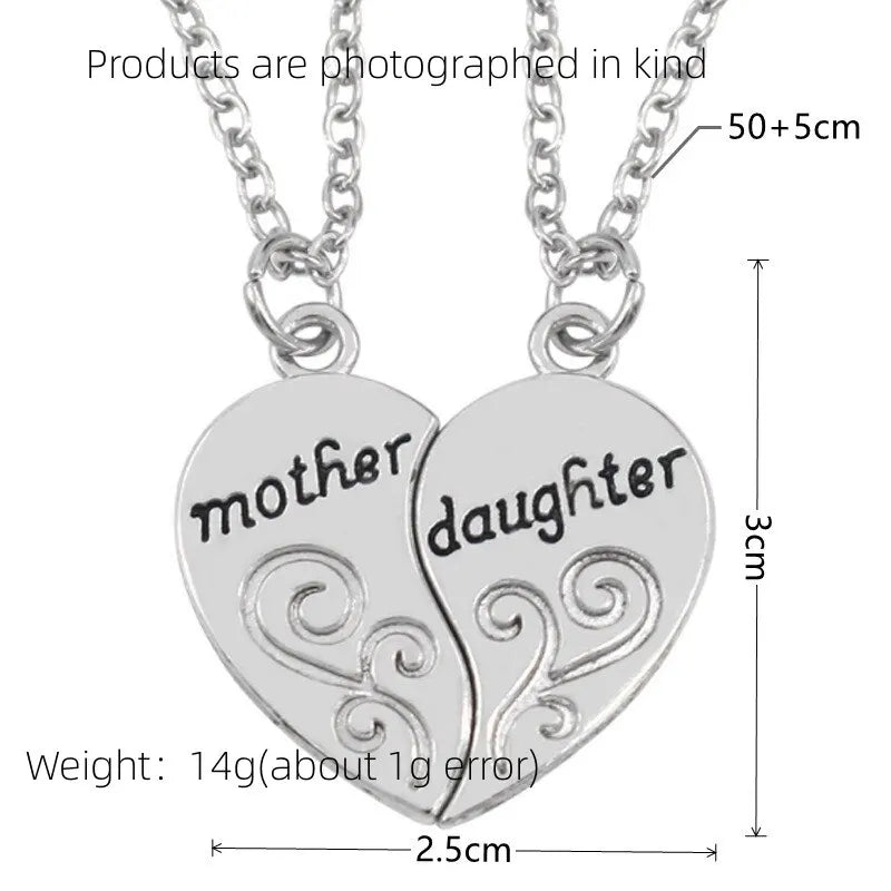 2pcs Antique Silver-plated Necklace Fashionable Mother Beautiful